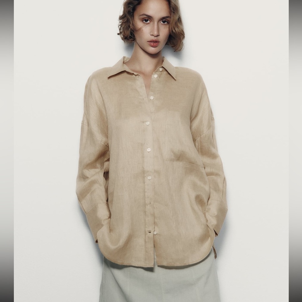 ZARA 100% linen shirt